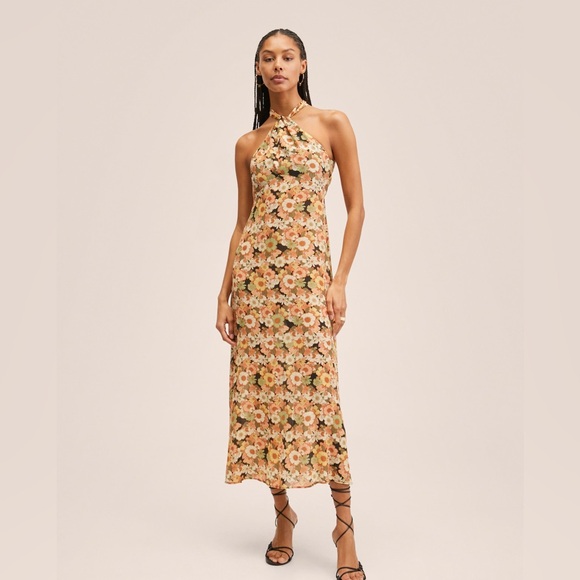 Floral Print Halter Dress - Picture 1 of 10